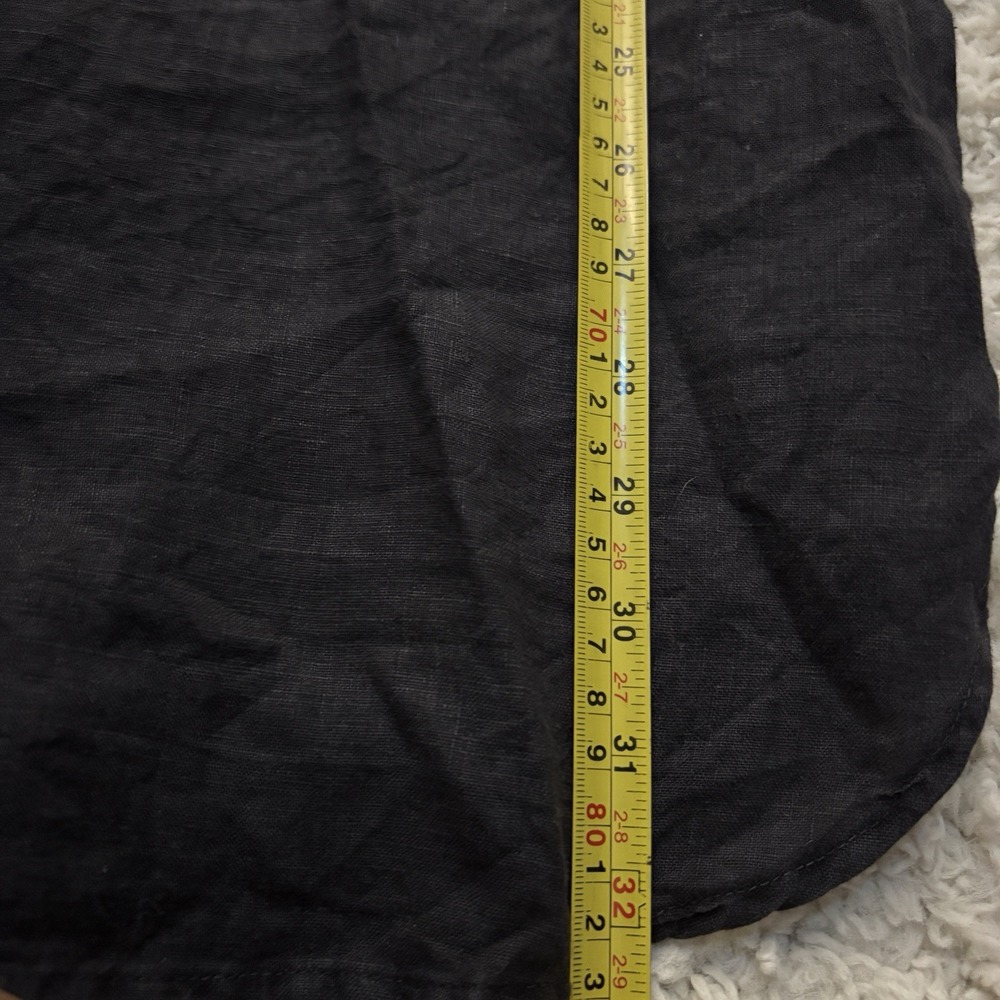 Tahari 100% Linen Tunic Shirt Dress XS Pockets Minimal Monochrome Casual Comfort - Picture 8 of 11